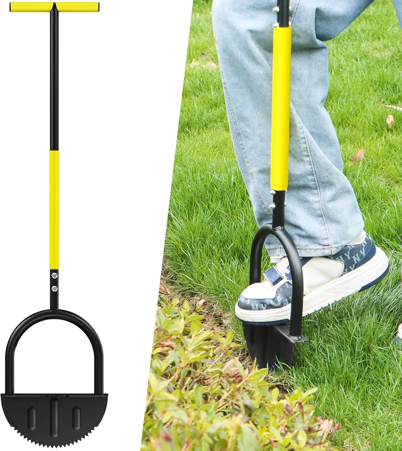 Smart Garden Edging - Manueller Rasenkantenformer aus Kohlenstoffstahl mit Griff,