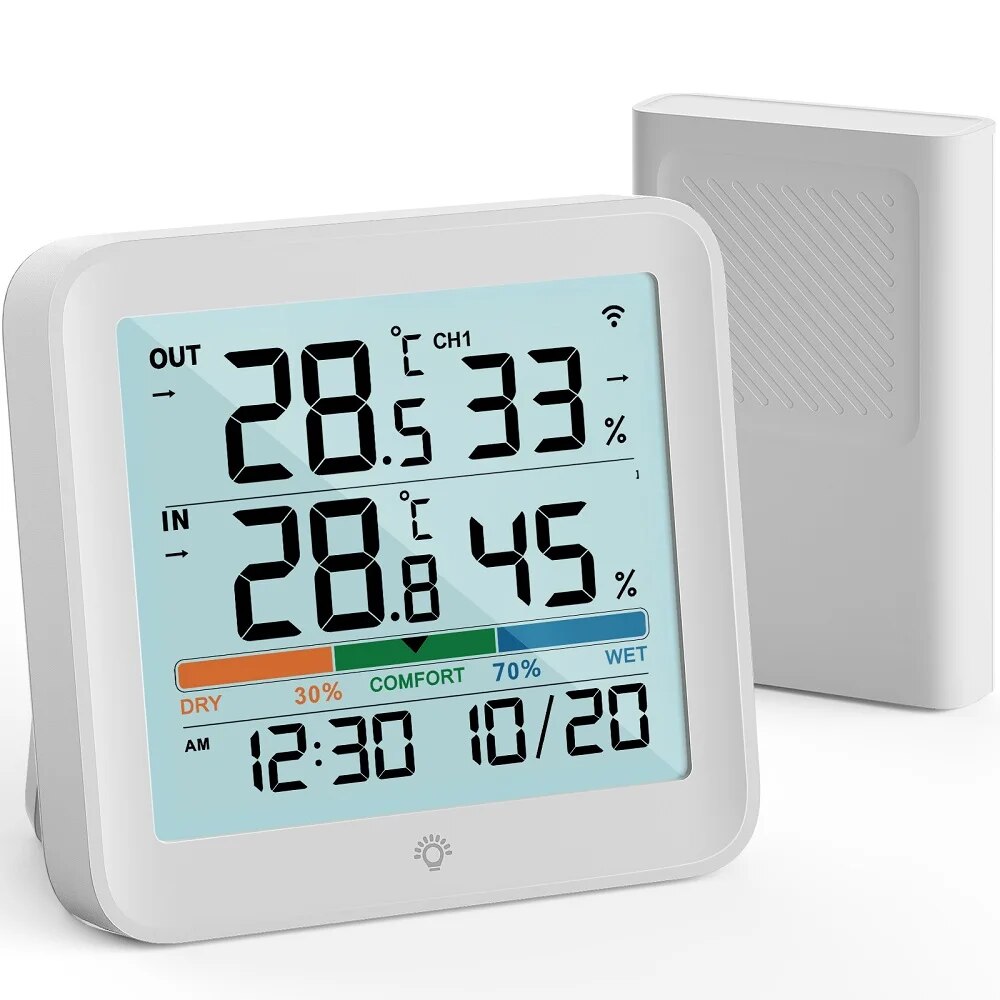 Garden Weather Station - Digitales Thermometer Hygrometer mit Fernbedienung, LCD-Temperatur-