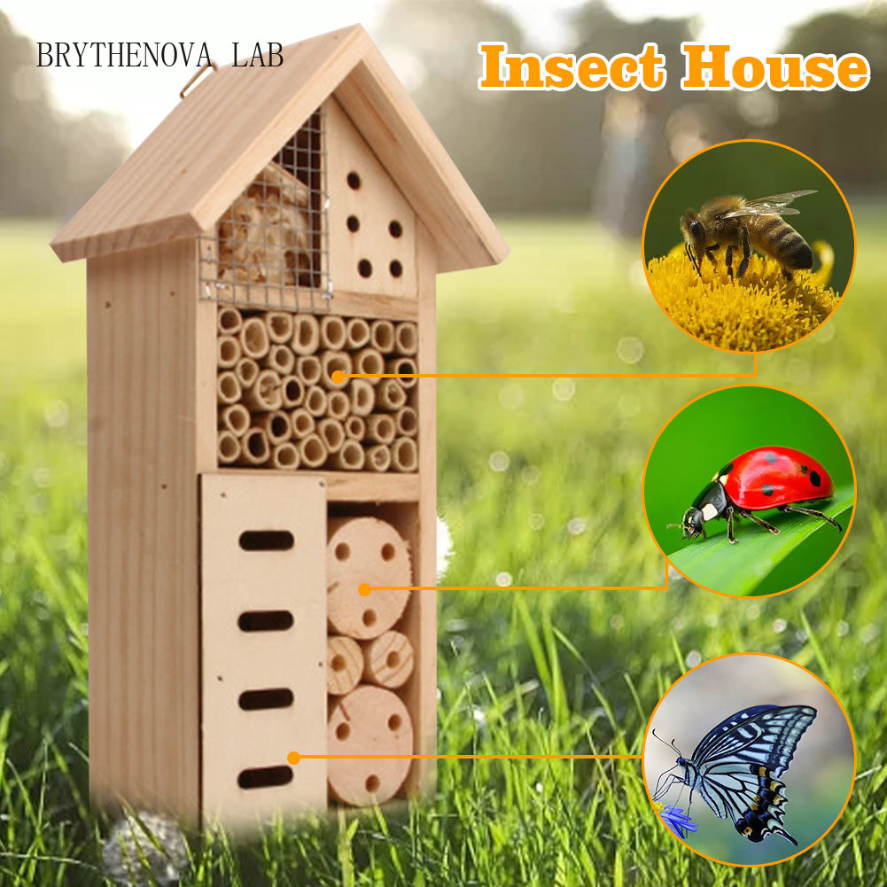 Insect Hotel Wood - Insektenhotel aus Holz, natürlicher Nistplatz, Zuchthäuschen