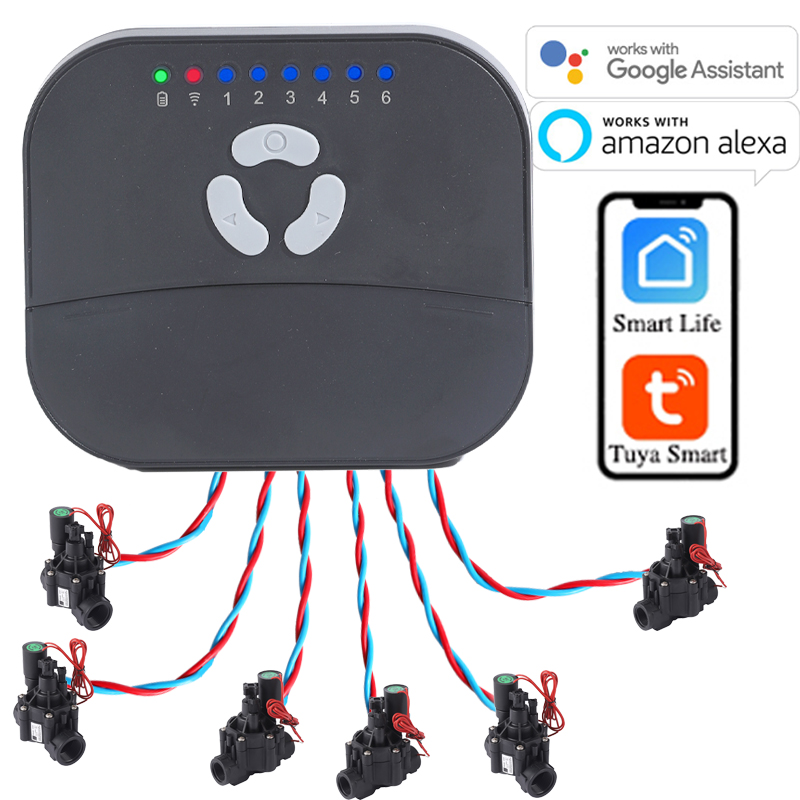 Smart Garden Monitoring System - 6-Zonen WLAN-Verbundener Tuya Smart Home Bewässerungstimer
