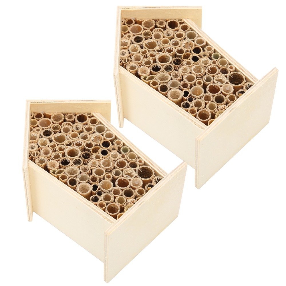 Insect Hotel Wood - 2 Stück Wunderbares Geschenk Holz-Bienenhaus Ungiftiges